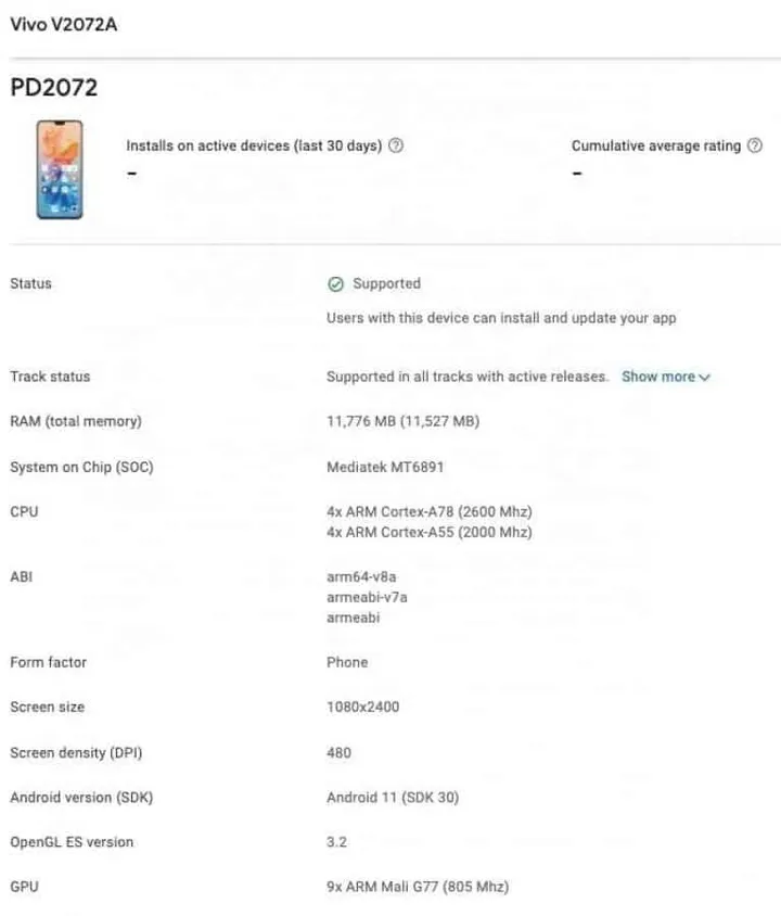 vivo v20 smartphone
