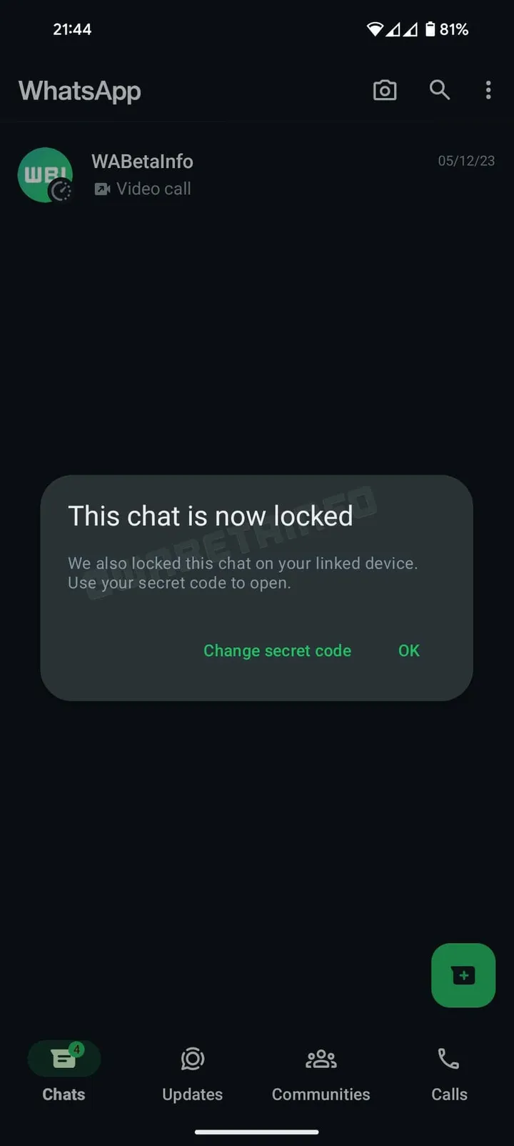 wa chat lock feature linked devices support android