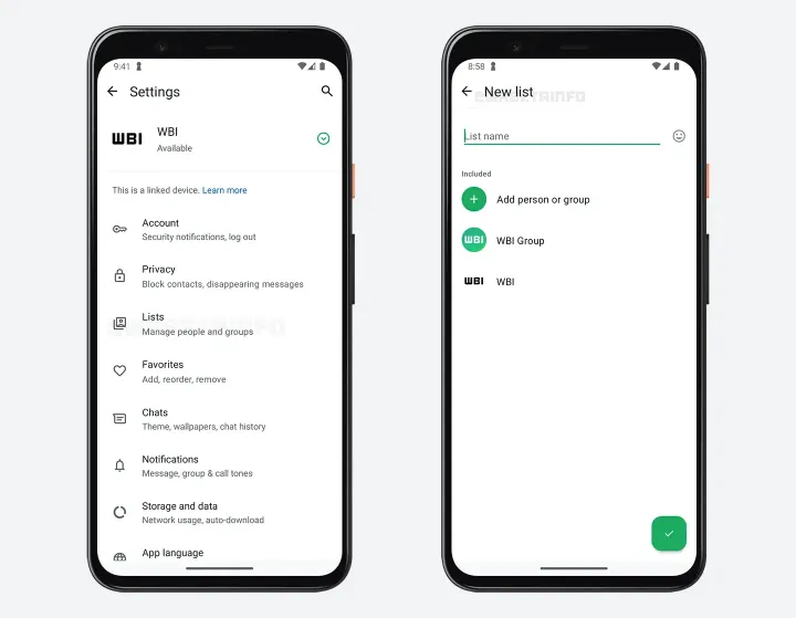 wa new list feature add person group android