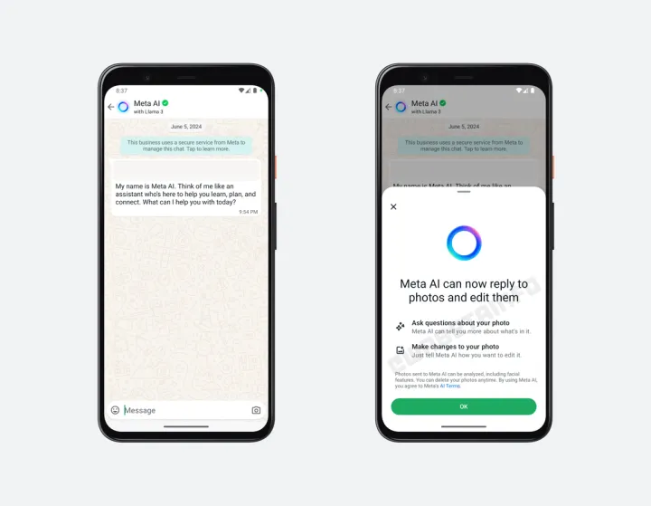 wa new photo edit reply meta ai powered feature android