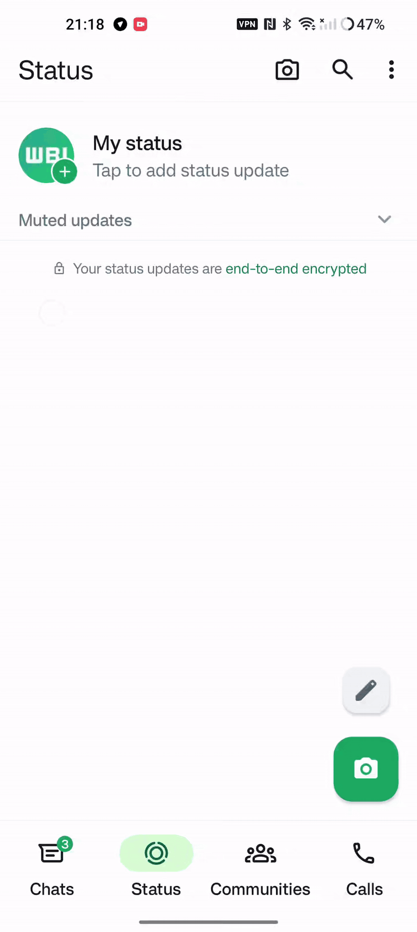 wa status updates companion device android