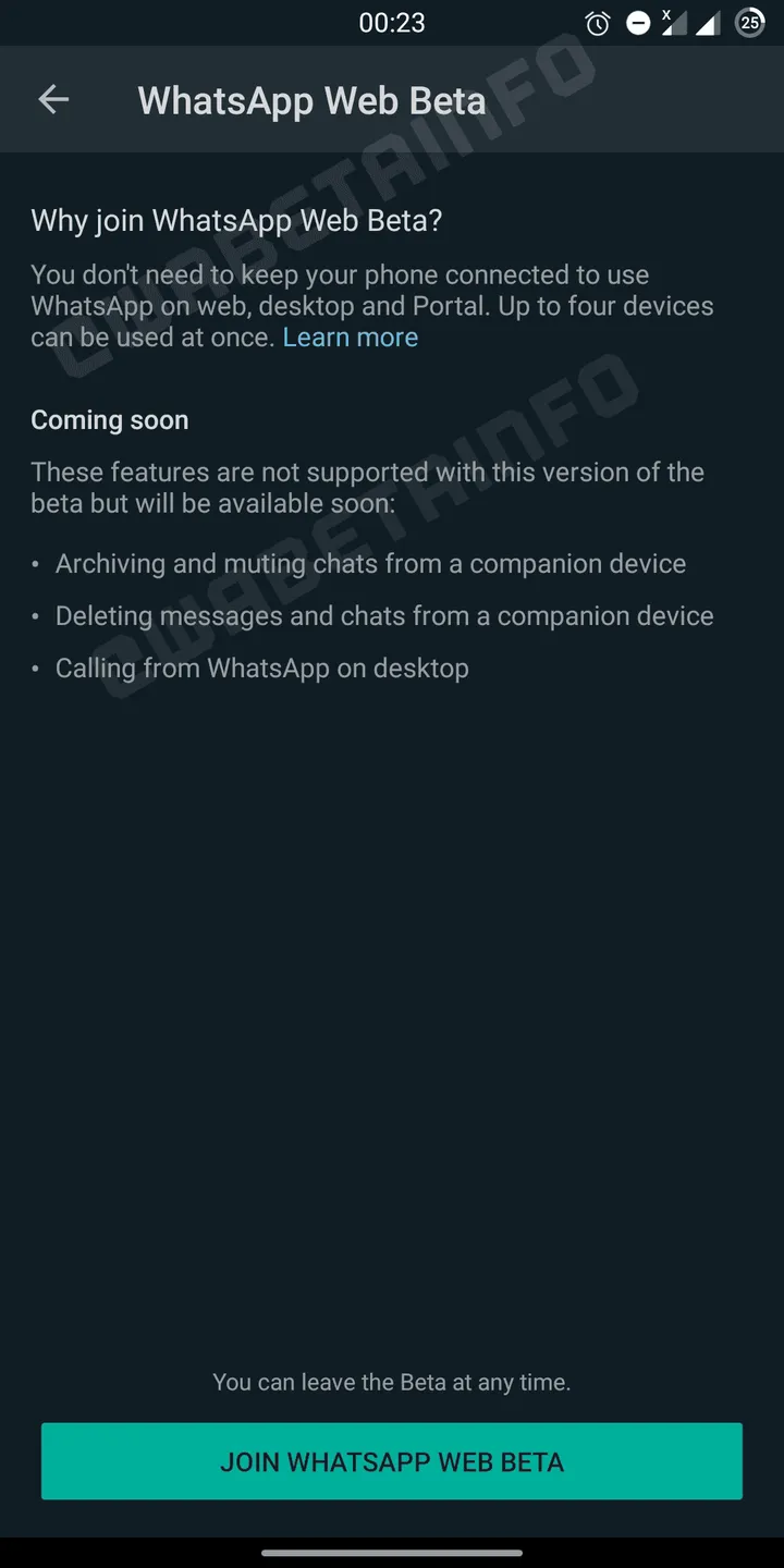 wa web beta 2 android