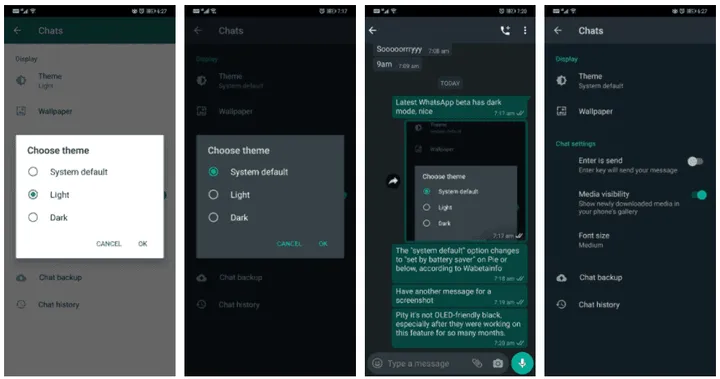 whatsapp dark mode