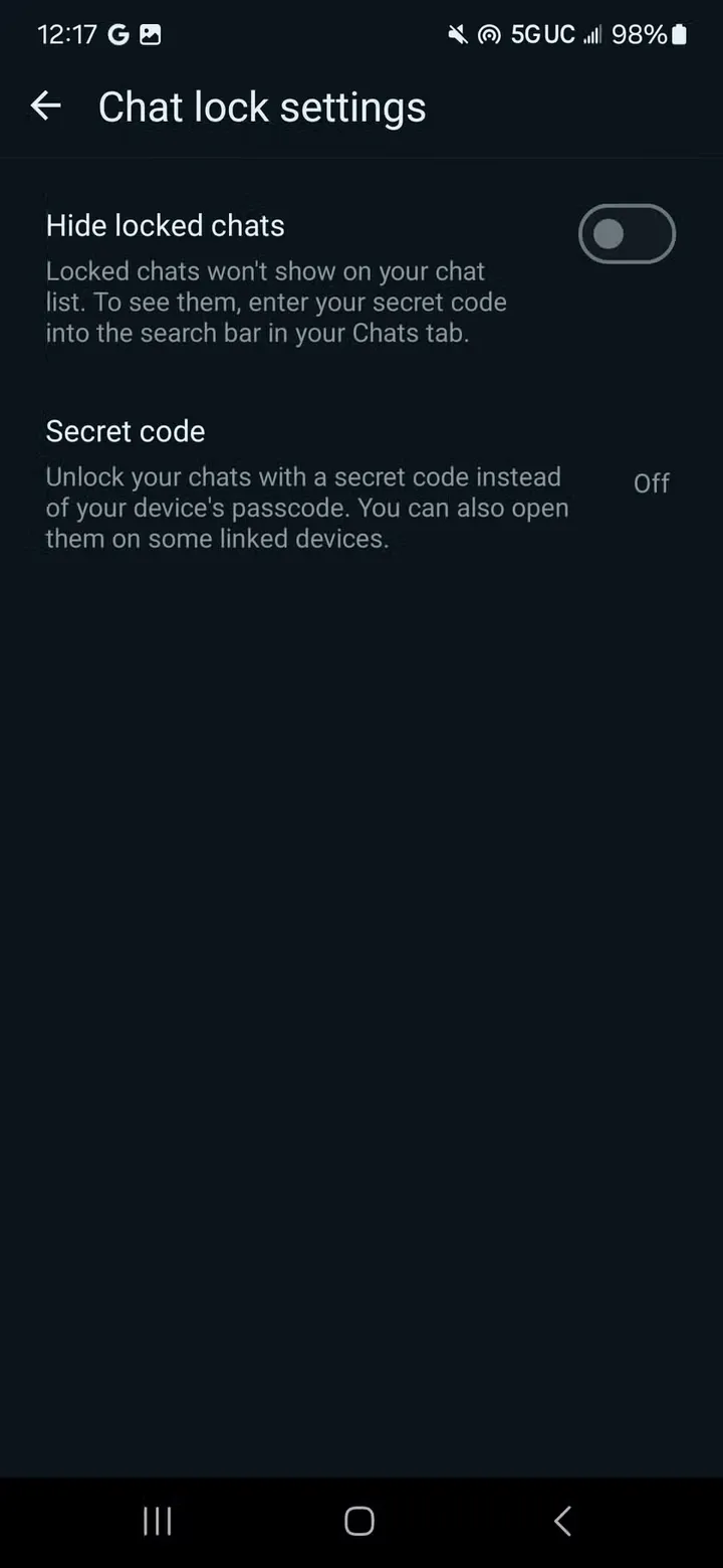 whatsapp secret code