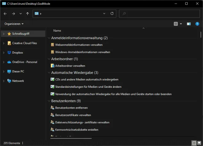 windows 11 god mode b