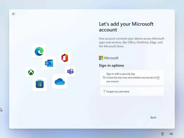 windows 11 microsoft account
