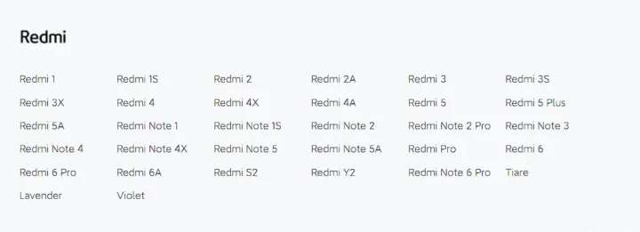 xiaomi end of life devices list