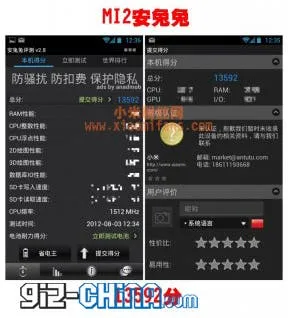 xiaomi mi2 leaked benchmark scores vs s3