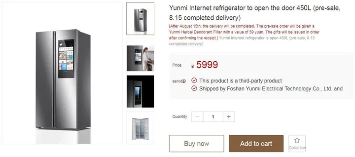 xiaomi yunmi iot refrigerator