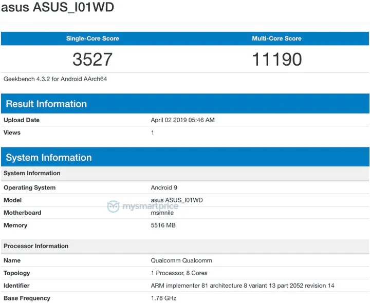 zenfone 6 geekbench