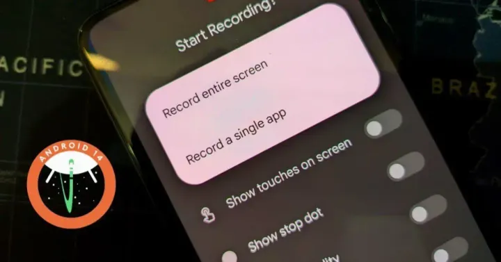 android 14 screen record