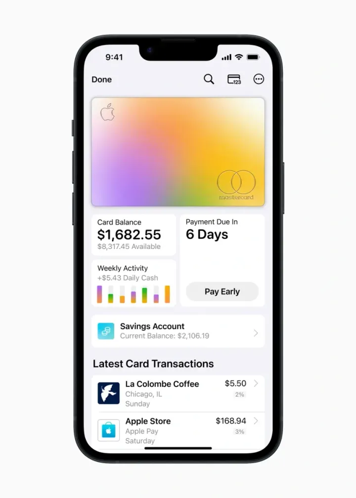 apple card savings dashboard