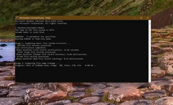 cmd chkdsk e1694793887165