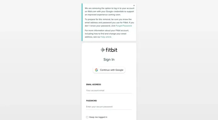 fitbit google sign in 2