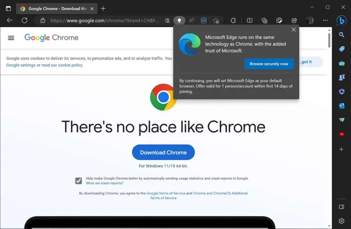microsoft edge ad chrome 1
