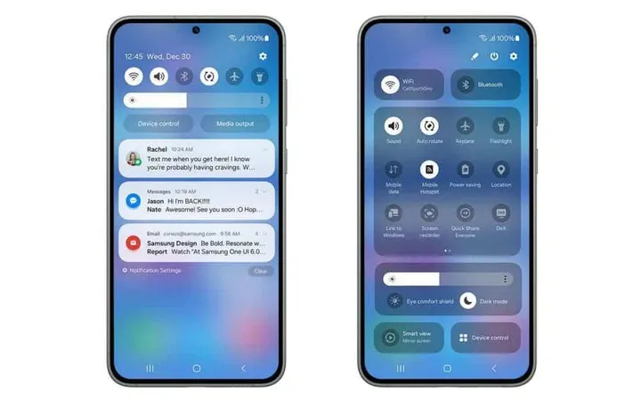 new control panel on one ui 61