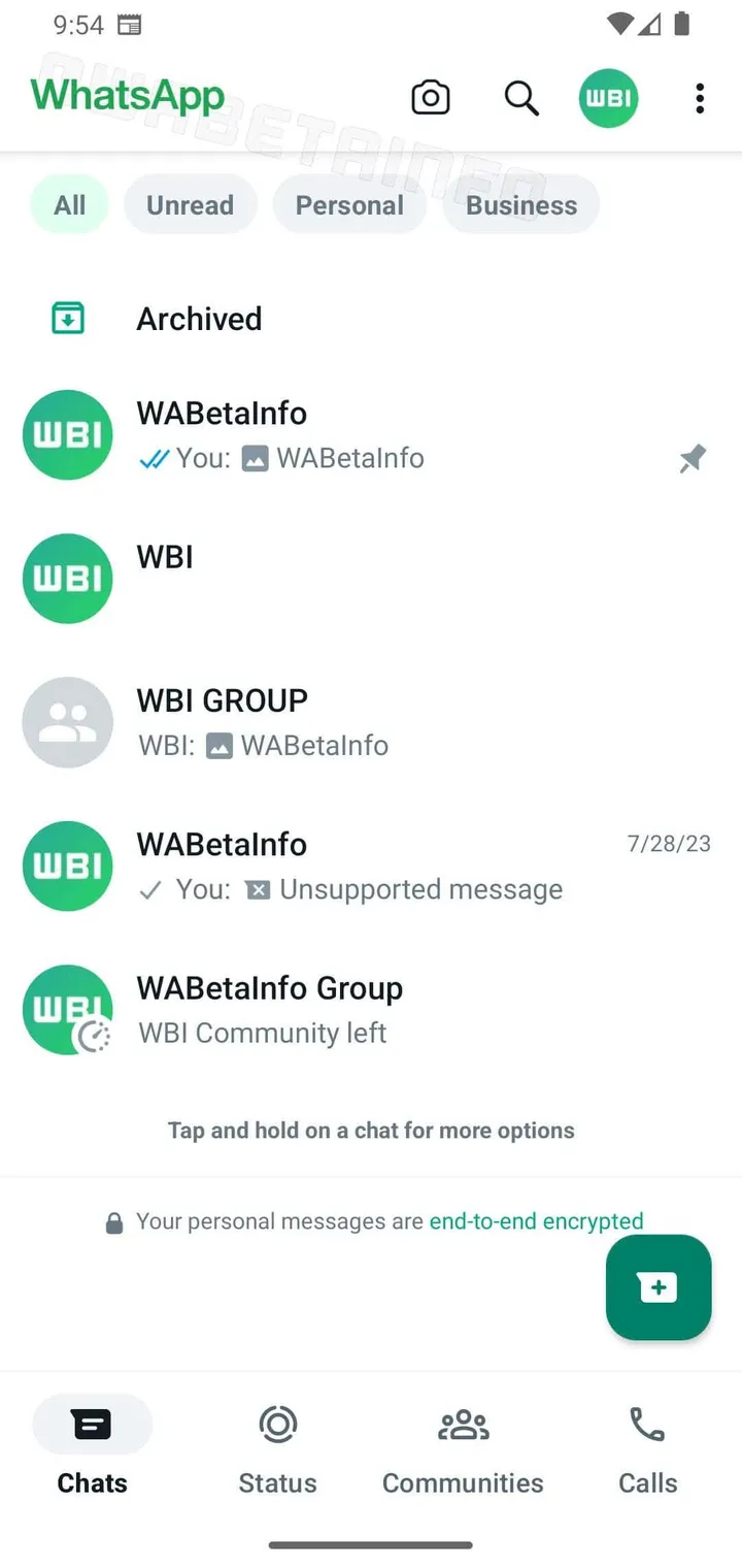 new whatsapp beta interface