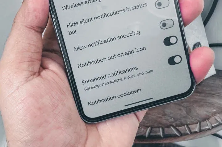 notification cooldown android 15