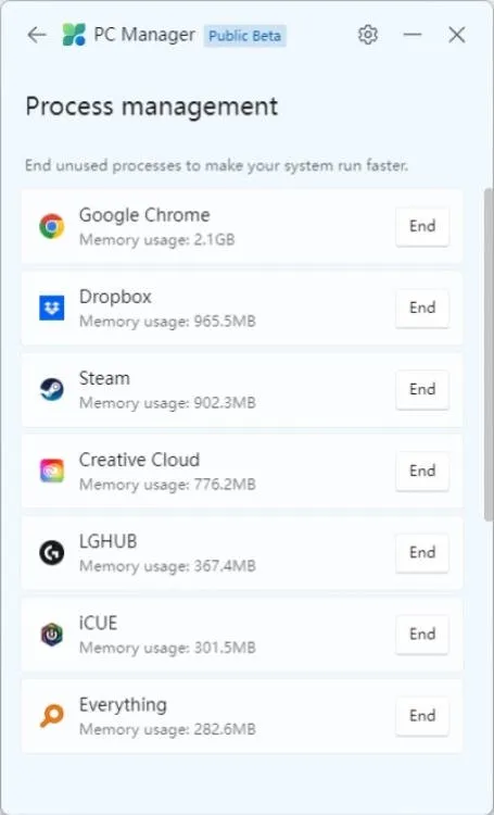 pc manager process manager