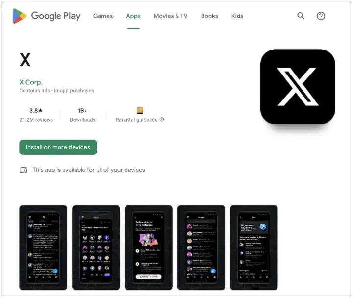 x app