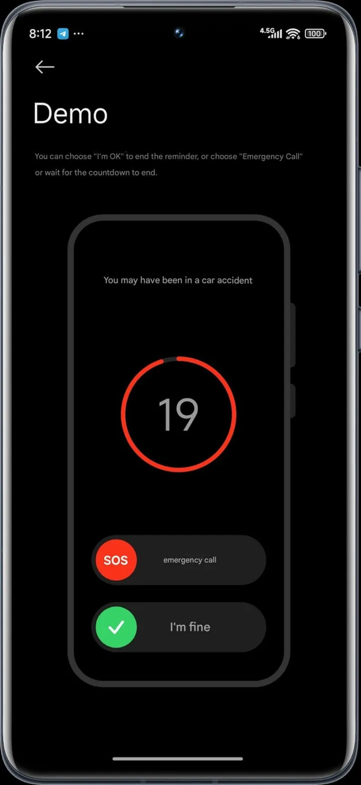 Xiaomi car crash detection