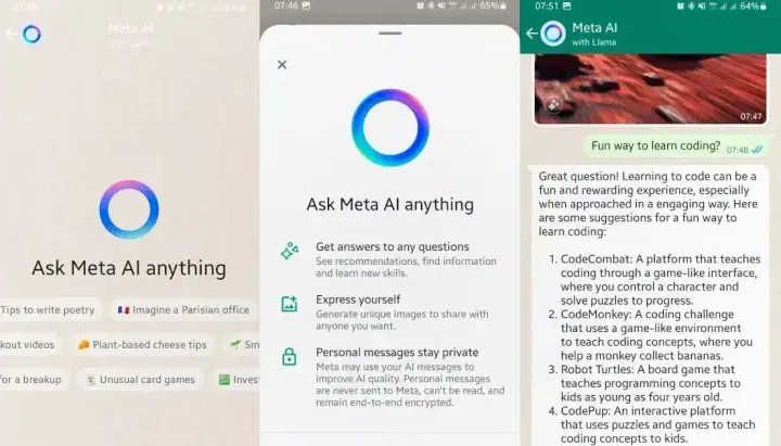 Meta AI on Whatsapp