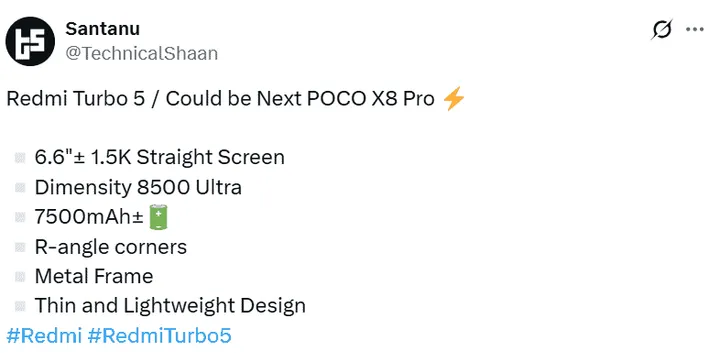 Xiaomi Redmi Turbo 5