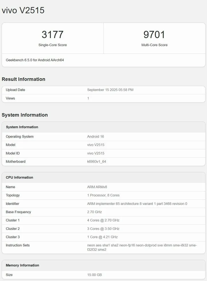 Vivo-X300-Geekbench-listing