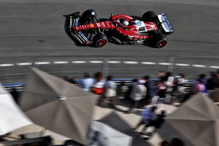 Leclerc during a fast lap in FP2&nbsp;