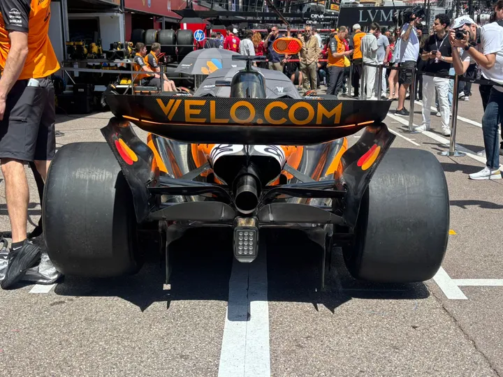 MCL39's beam wing and closer engine cover in Monaco