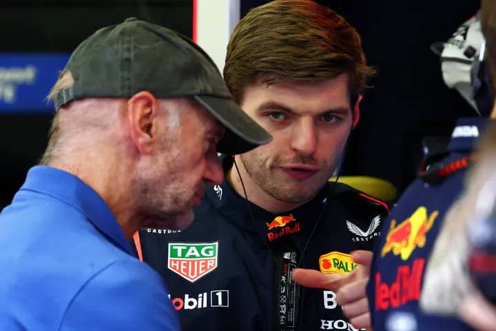 Newey en Max Verstappen