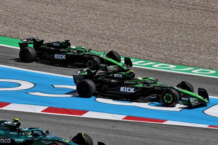 Hulkenberg and Bortoleto during the 2025 Spanish Grand Prix