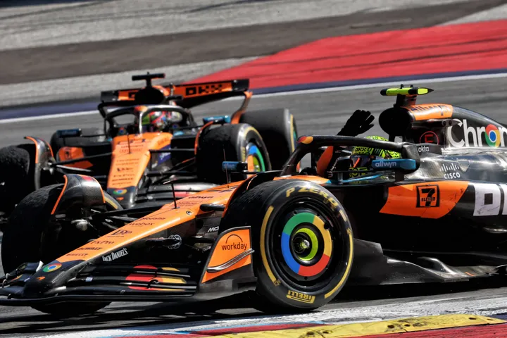 Oscar Piastri en Lando Norris in Oostenrijk