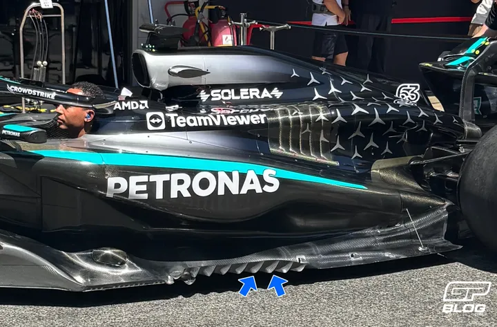 Mercedes W16 new floor introduced at the Spanish Grand Prix