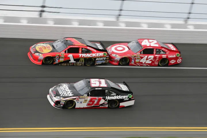 Juan Pablo Montoya racing in NASCAR