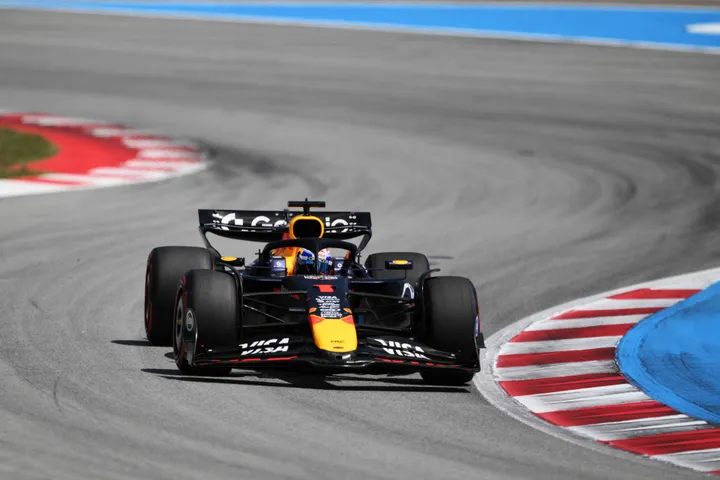 Max Verstappen tijdens de Grand Prix van Spanje 2025