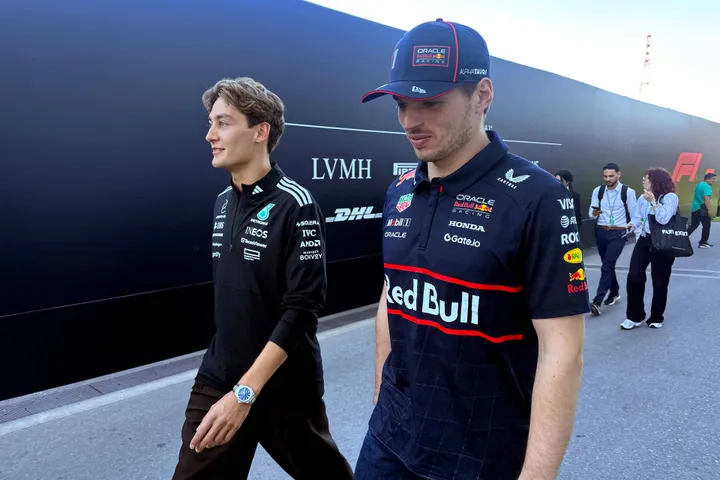 Max Verstappen, George Russell in Canada