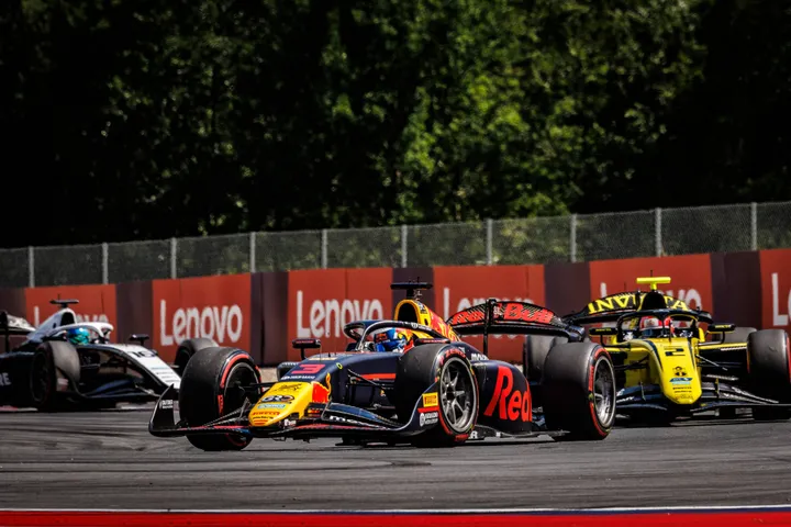 Pepe Marti during the F2 sprint race in Austria