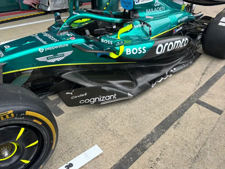 The AMR25's new floor introduced at Silverstone&nbsp;