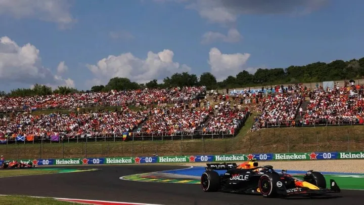 Max Verstappen tijdens de Hongaarse GP in 2024