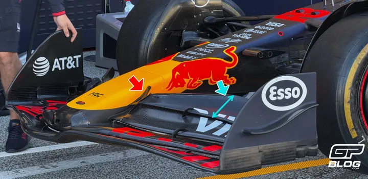 Red Bull's kleine veranderingen aan de voorvleugel van de RB21's&nbsp;