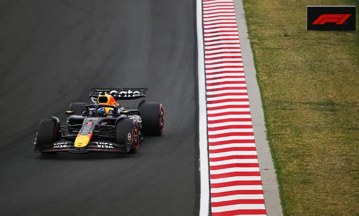 Max Verstappen on the track in Hungary - Red Bull Contentpool