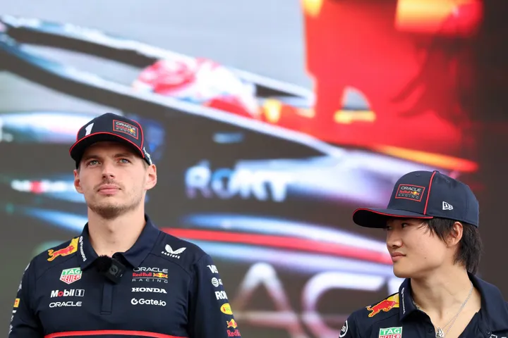 Max Verstappen and Yuki Tsunoda in Hungary