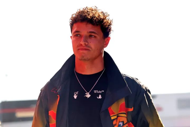 Lando Norris arriveert Monza Italiaanse GP Media Dag McLaren
