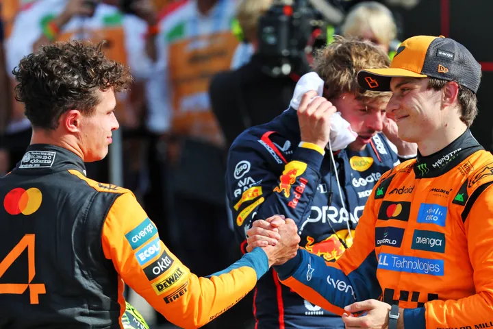 Oscar Piastri and Lando Norris in Monza