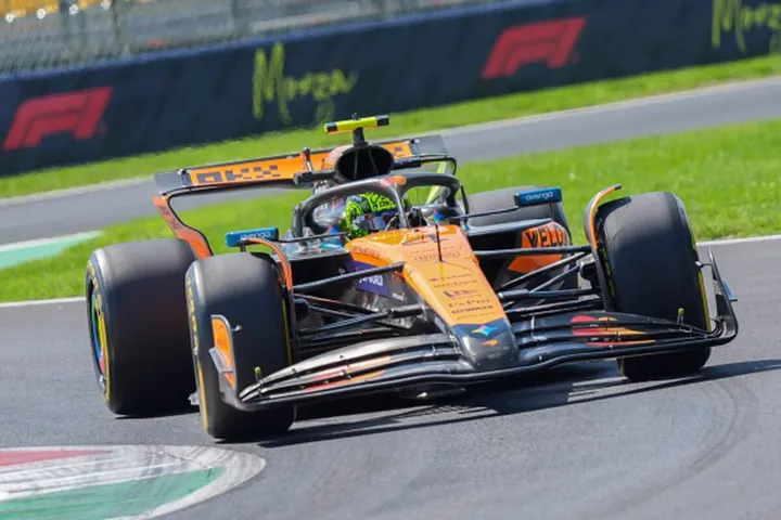 Lando Norris op de baan in Monza