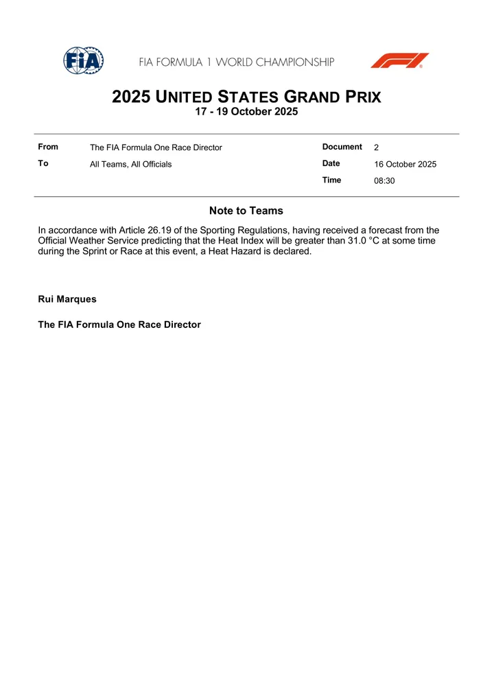 FIA heat protocol