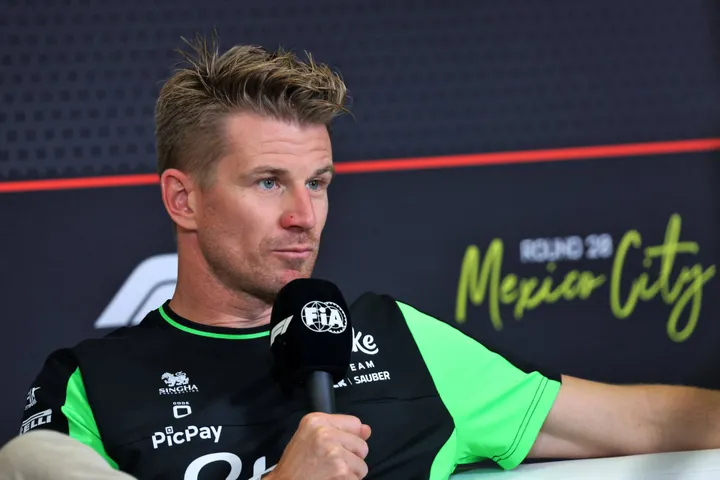 Mexiko-Stadt, Mexiko, Donnerstag, 23. Oktober 2025 – Nico Hülkenberg (GER) Sauber in der FIA-Pressekonferenz – Foto: Race Pictures