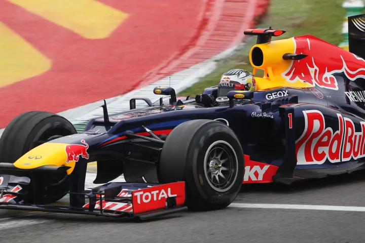 Vettel driving at Brazil
