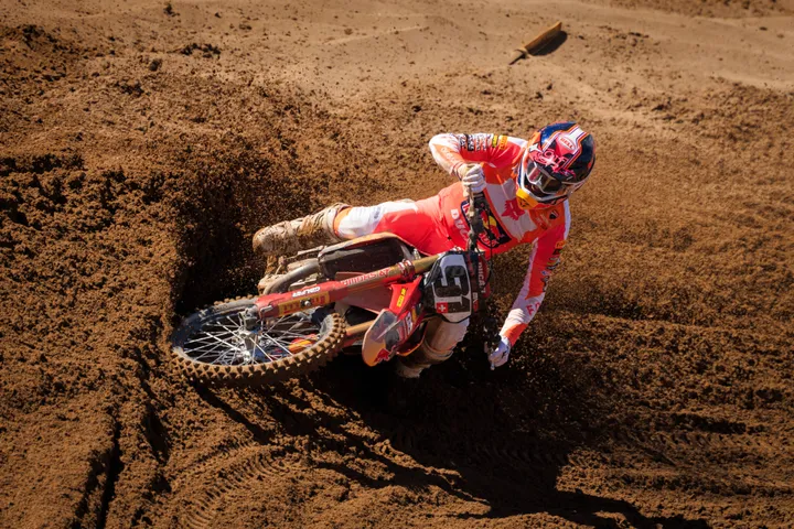 Seewer riding the Red Bull Ducati in Sardinia, Italy [Photo: Red Bull Content Pool]